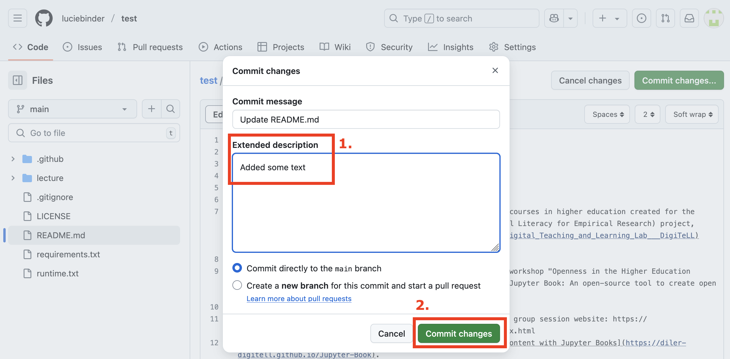 Image of the commit process.