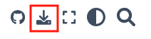 Image of the download button on the upper right side