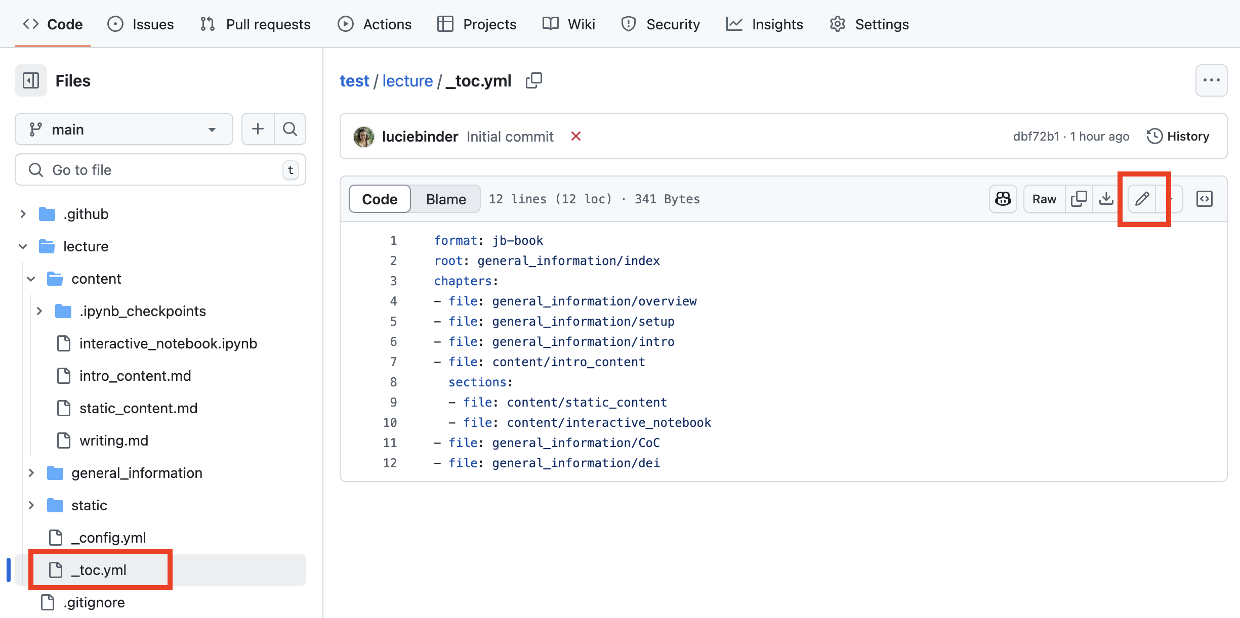Image of the toc file.