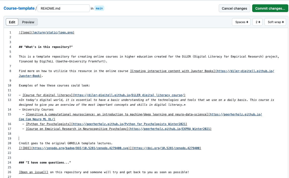 depicting the README