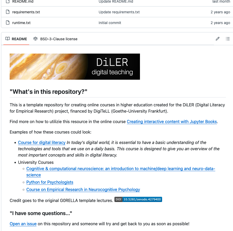 depicting the rendered README