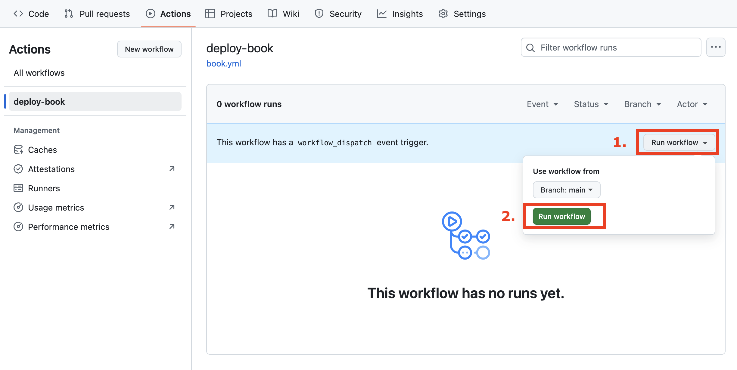 Image of the tab run workflow buttons.